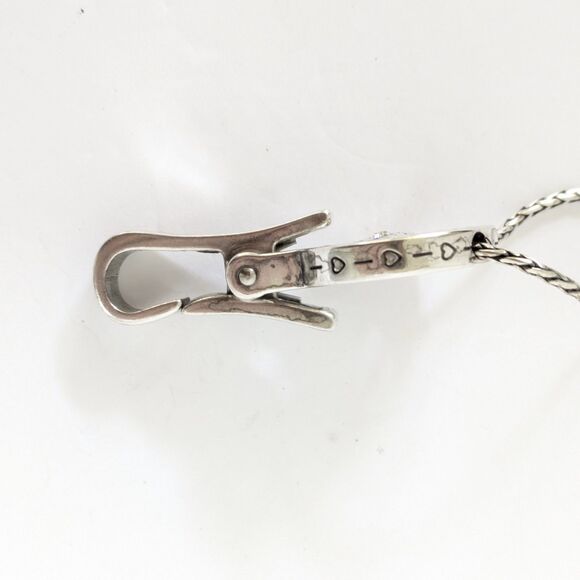 BRIGHTON Reversible Floating Heart ID Lanyard Badge Holder Swarovski Snake Chain - Picture 5 of 10